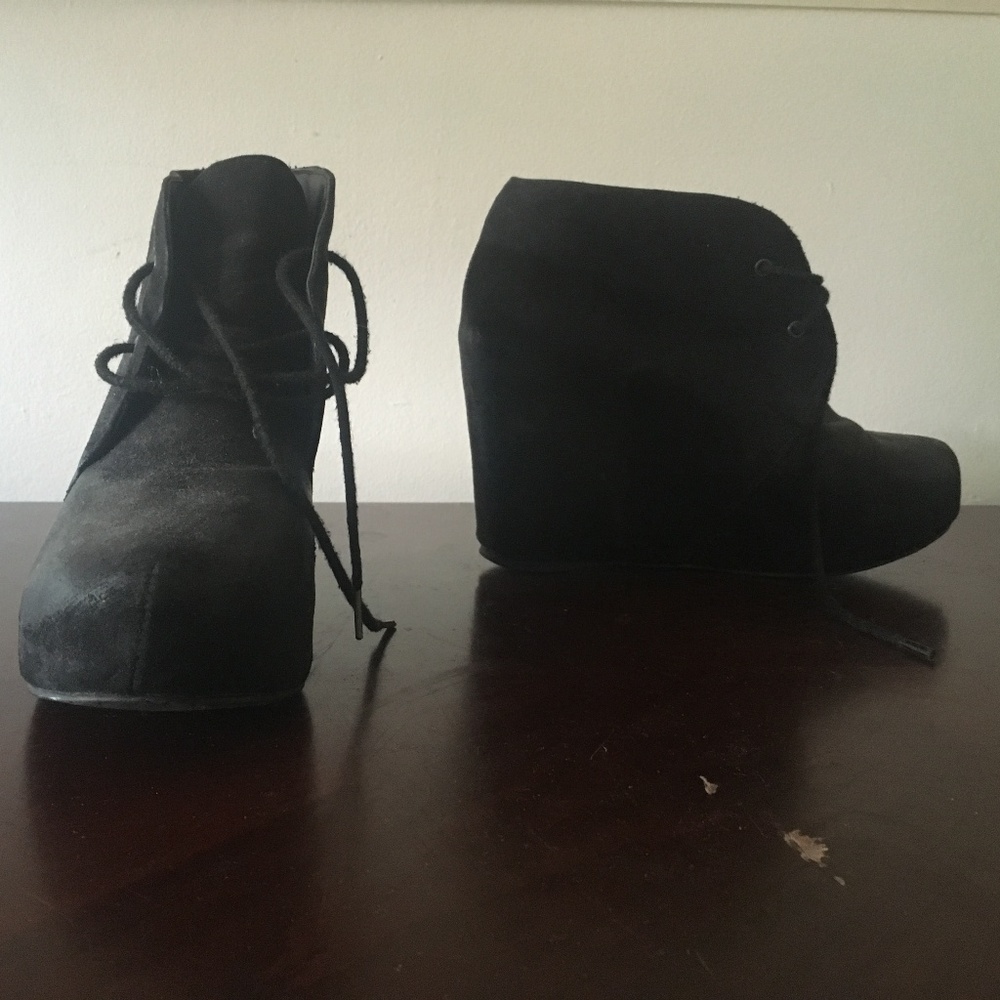 Suede high heels booties size 8